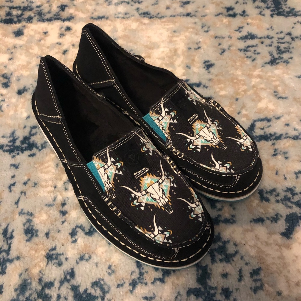 Ariat Cruiser Cow Skull Western Slip On Shoes Sz 8